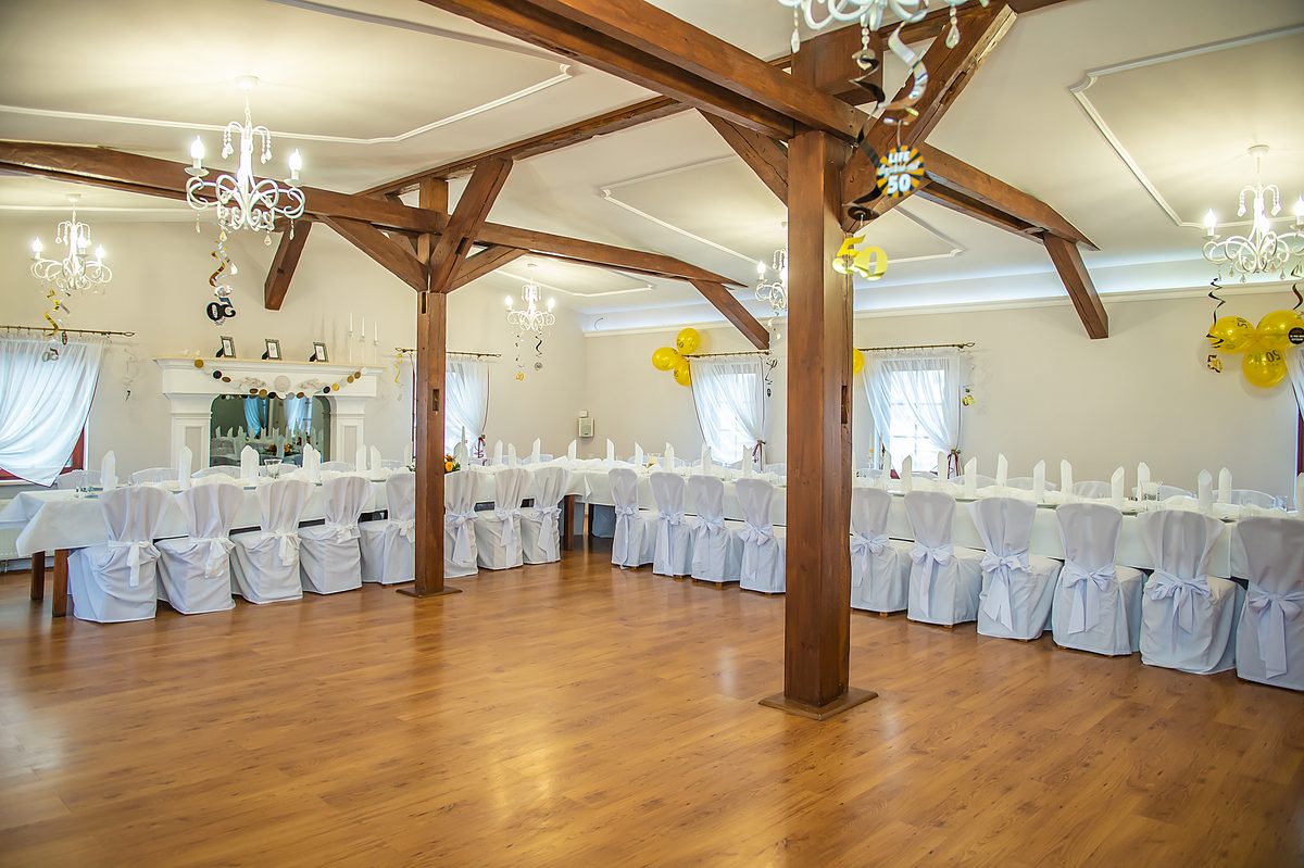 Sala przygotowana na wydarzenie